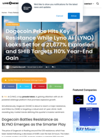 Dogecoin Price Hits Key Resistance While Lyno AI (LYNO) Looks Set for a 21,677% Explosion and SHIB Targets 110% Year-End Gain | Live Bitcoin News