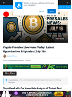 Live Best Crypto Presale Updates Today: Peter Thiel Stakes on Ethereum Treasury Companyt, GENIUS Bill Achieves a Breakthrough, and More...