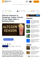 Altcoin Season Is Popping: Index Clocks 51 as Hype Hits a Boiling Point – Crypto News Bitcoin News