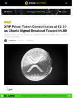 XRP Price: Token Consolidates at $2.80 as Charts Signal Breakout Toward $4.50 - CoinCentral