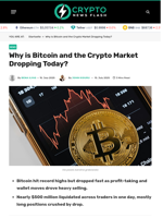 Why is Bitcoin and the Crypto Market Dropping Today? - Crypto News Flash