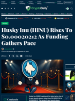 Husky Inu (HINU) Rises To $0.00020212 As Funding Gathers Pace - Crypto Daily
