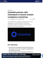 Chainlink partners with Chainalysis to launch onchain compliance monitoring