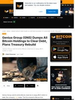Genius Group (GNS) Dumps All Bitcoin Holdings To Clear Debt