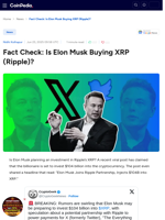 Fact Check: Is Elon Musk Buying XRP (Ripple)?