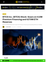 BTCS Inc. (BTCS) Stock: Soars on $10M Premium Financing and $270M ETH Reserves