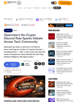 Openclaw’s No-Crypto Discord Rule Sparks Debate Across Tech Community – Bitcoin News