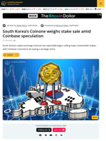 Coinone Sale Sparks Coinbase Investment Speculation