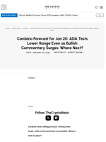 Cardano Forecast for Jan 20: ADA Tests Lower Range Even as Bullish Commentary Surges: Where Next?