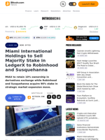 Miami International Holdings to Sell Majority Stake in LedgerX to Robinhood and Susquehanna – News Bytes Bitcoin News
