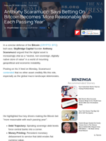 Anthony Scaramucci Says Betting On Bitcoin Becomes 'More Reasonable With Each Passing Year'  - Benzinga