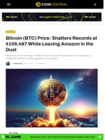 Bitcoin (BTC) Price: Shatters Records at $109,487 While Leaving Amazon in the Dust - CoinCentral