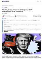 World Liberty Airdrops USD1 Stablecoin to Every WLFI Wallet