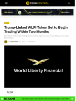 Trump-Linked WLFI Token Set to Begin Trading Within Two Months