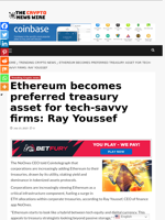 Ethereum becomes preferred treasury asset for tech-savvy firms: Ray Youssef - The Crypto News Wire