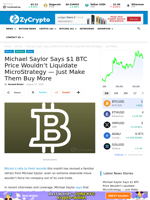Michael Saylor Says $1 BTC Price Wouldn’t Liquidate MicroStrategy — Just Make Them Buy More ⋆ ZyCrypto