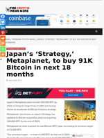 Japan’s ‘Strategy,’ Metaplanet, to buy 91K Bitcoin in next 18 months - The Crypto News Wire