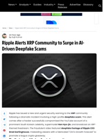 Ripple Alerts XRP Community to Surge in AI-Driven Deepfake Scams