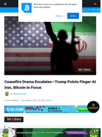 Ceasefire Drama Escalates—Trump Points Finger At Iran, Bitcoin In Focus