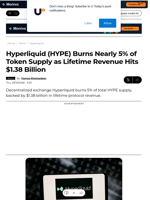 Hyperliquid (HYPE) Burns Nearly 5% of Token Supply as Lifetime Revenue Hits $1.38 Billion - U.Today