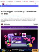 Why Is Crypto Down Today? – November 11, 2025