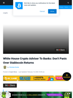 White House Crypto Adviser To Banks: Don’t Panic Over Stablecoin Returns