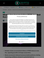 Whales Are Accumulating PEPE, Is a Bull Run Coming? - Crypto News Flash