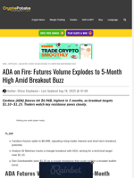 ADA on Fire: Futures Volume Explodes to 5-Month High Amid Breakout Buzz