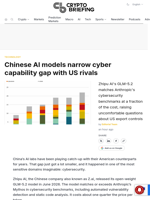 Chinese AI models narrow cyber capability gap with US rivals