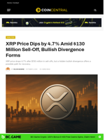 XRP Price Dips by 4.7% Amid $130 Million Sell-Off, Bullish