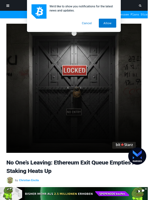 No One’s Leaving: Ethereum Exit Queue Empties As Staking Heats Up