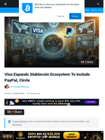 Visa Expands Stablecoin Ecosystem To Include PayPal, Circle | Bitcoinist.com