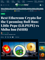Best Ethereum Crypto for the Upcoming Bull Run: Little Pepe (LILPEPE) vs Shiba Inu (SHIB) - Crypto Daily