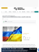 Ukraine secures $950M defense deals, ceasefire odds drop