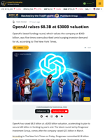 OpenAI Secures $8.3B in Funding, Valuation Hits $300B