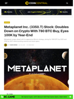 Metaplanet Inc. (3350.T) Stock: Doubles Down on Crypto With 780 BTC Buy, Eyes 100K by Year-End