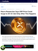 Macro Researcher Says XRP Price Could Surge to $5–$7, But Only After This Happens
