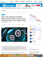 Ruvi AI's (RUVI) Audited Token Rises 50% in No Time, Analysts Eye It as Big Threat