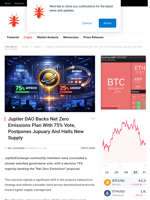 Jupiter DAO Backs Net Zero Emissions Plan With 75% Vote, Postpones Jupuary And Halts New Supply - NullTX