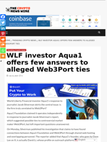 WLF investor Aqua1 offers few answers to alleged Web3Port ties - The Crypto News Wire