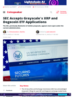 SEC Accepts Grayscale’s XRP and Dogecoin ETF Applications | Coinspeaker