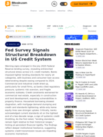 Fed Survey Signals Structural Breakdown in US Credit System – News Bytes Bitcoin News