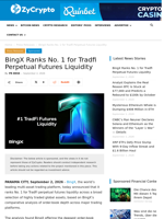 BingX Ranks No. 1 for Tradfi Perpetual Futures Liquidity