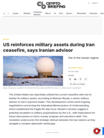 US reinforces military assets during Iran ceasefire, says Iranian advisor