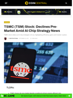 TSMC (TSM) Stock: Declines Pre-Market Amid AI Chip Strategy News - CoinCentral