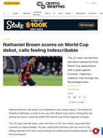 Nathaniel Brown scores on World Cup debut, calls feeling indescribable