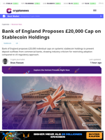 Bank of England Proposes £20,000 Cap on Stablecoin Holdings