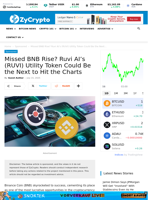 Missed BNB Rise? Ruvi AI’s (RUVI) Utility Token Could Be the Next to Hit the Charts