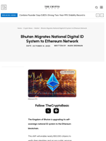 Bhutan Migrates National Digital ID System to Ethereum Network