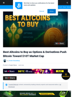 Best Altcoins to Buy as Options & Derivatives Push Bitcoin Toward $10T Market Cap